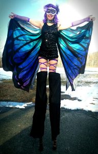 Lady Blaze butterfly stilts in blue