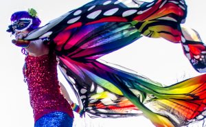 Lady Blaze rainbow butterfly stilts